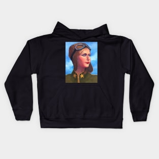 The Aviatrix ~oil painting Kids Hoodie